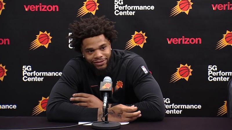 The Phoenix Suns introduced forward Miles Bridges to fans after acquiring him this summer from...