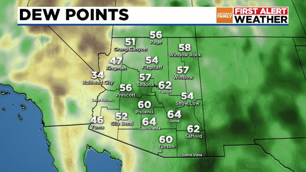 Friday 10AM Dew Points