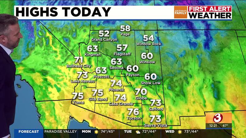 12/30 12pm weather for metro PHoenix