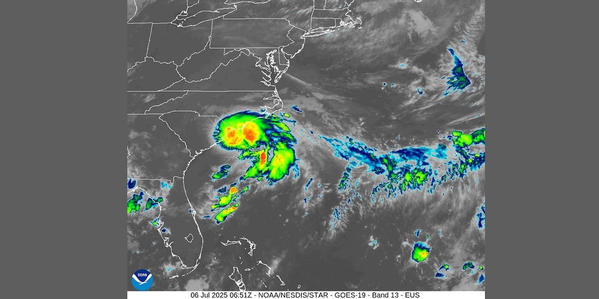 Tropical Depression Chantal Brings Heavy Rain, Flood Risk Across Carolinas