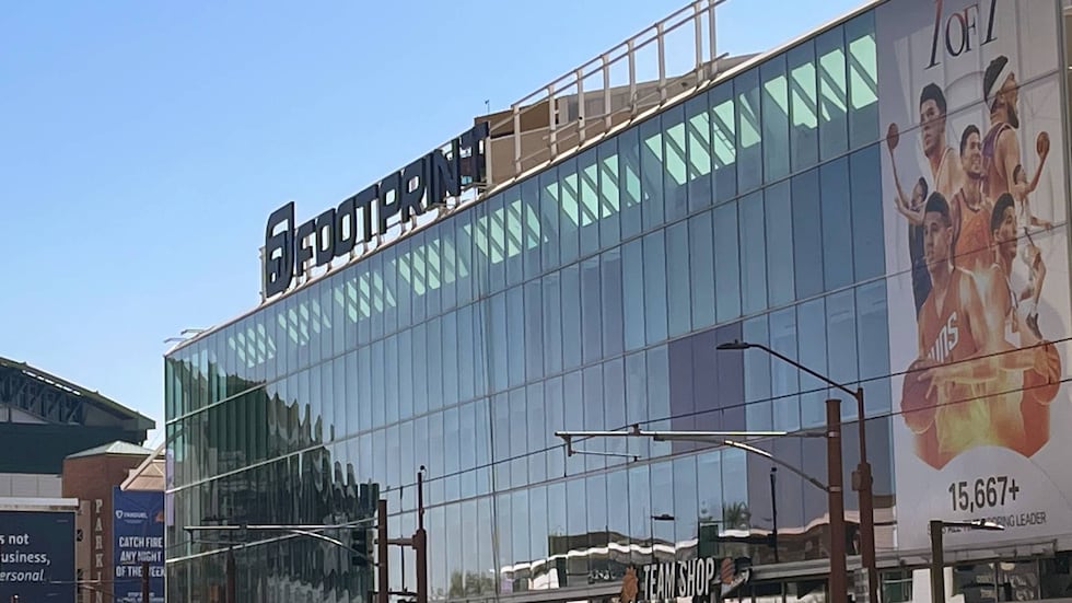 Work to remove Footprint Center signage at the arena in downtown Phoenix began earlier this week.