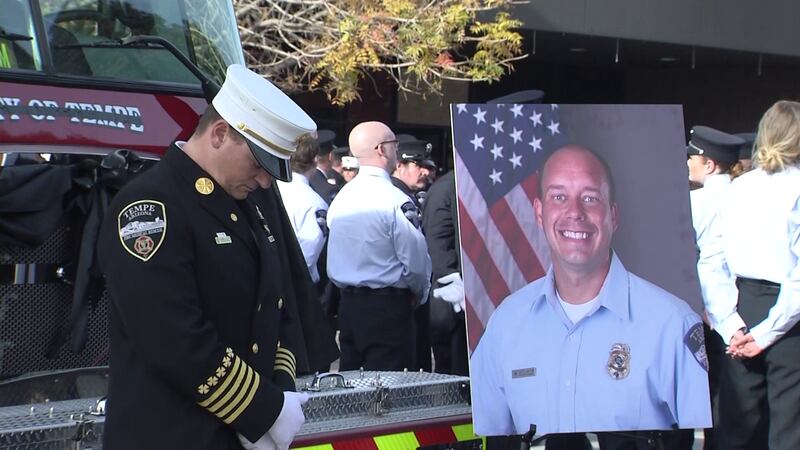 The funeral for Tempe Fire Medical Rescue Capt. Scott Leatham was held at Mission Community...