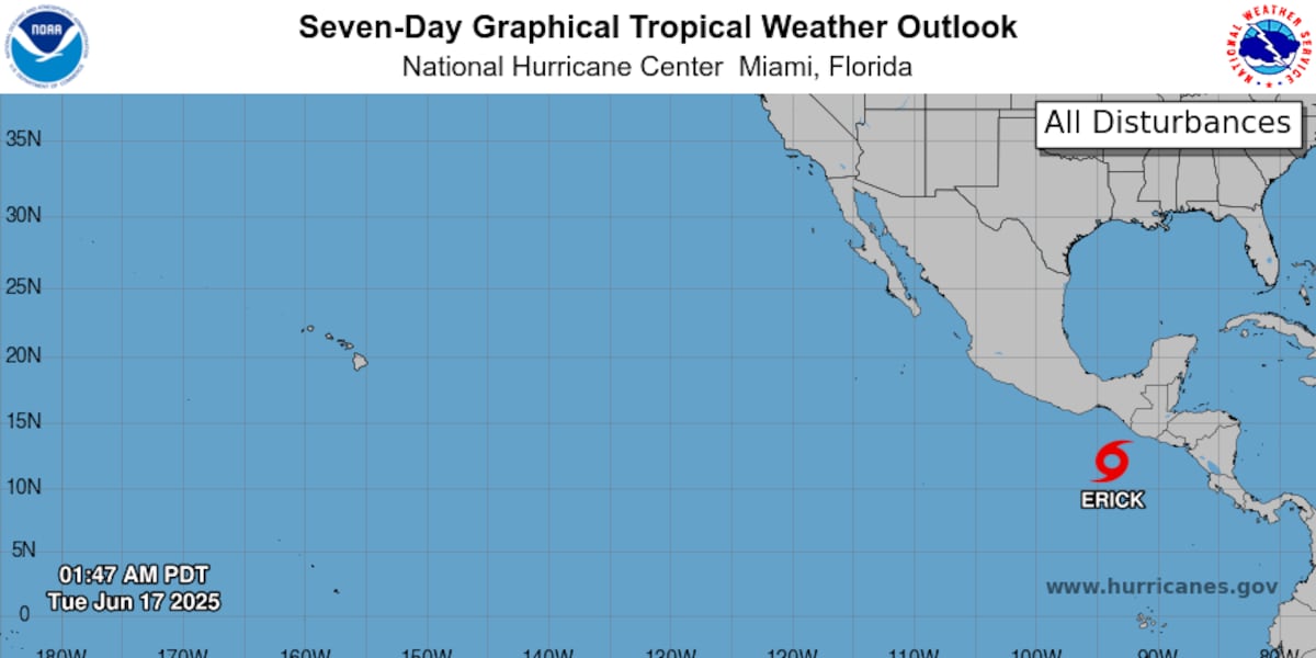 Tropical Storm Erick Nears Mexico Pacific Coast Expected Hurricane