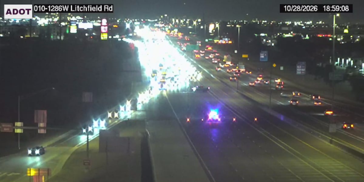 Iow Fire Car fire partially closes Interstate 10 in Goodyear