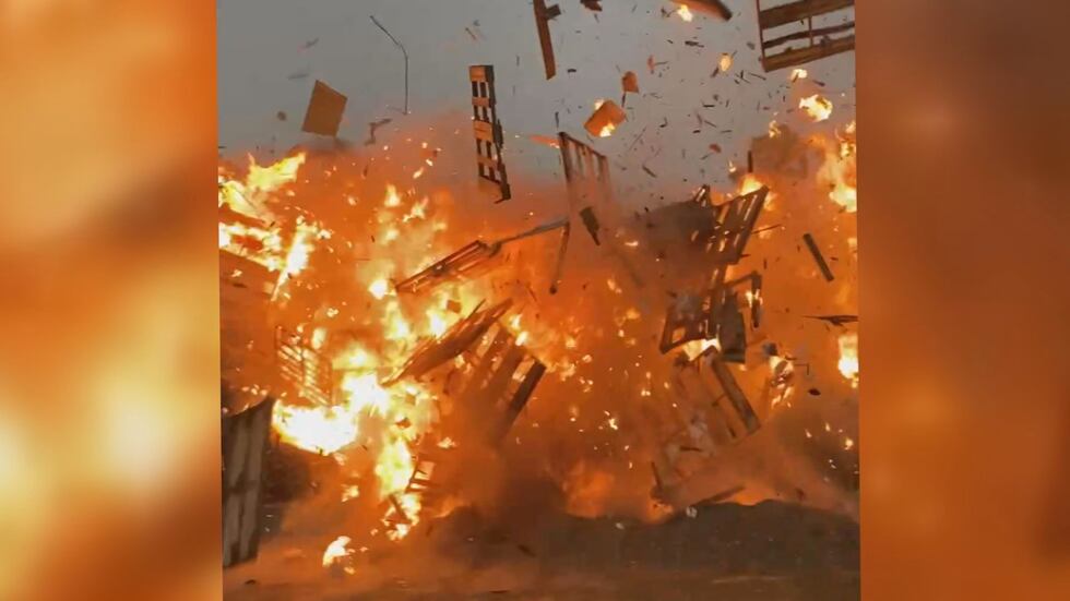 CAUGHT ON VIDEO: Homecoming bonfire explodes in Florida