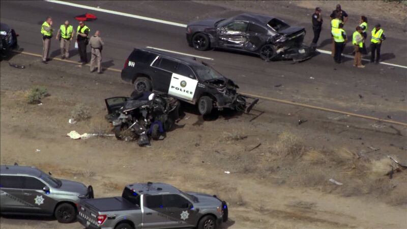 A Gila River police officer and others were hurt after a crash involving at least three...