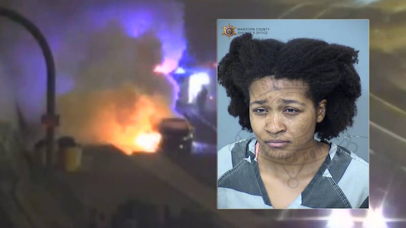 Tana'Sa Chambers, 23, was arrested after a body with a gunshot wound was pulled from a burning...