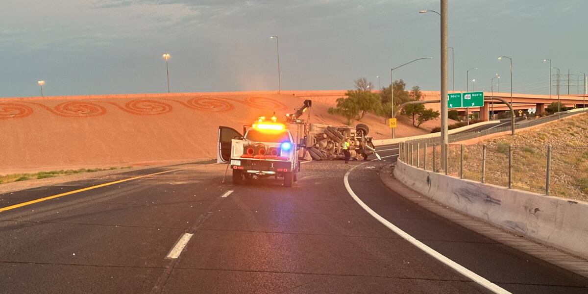 Crash damages road, closes Phoenix freeway ramp