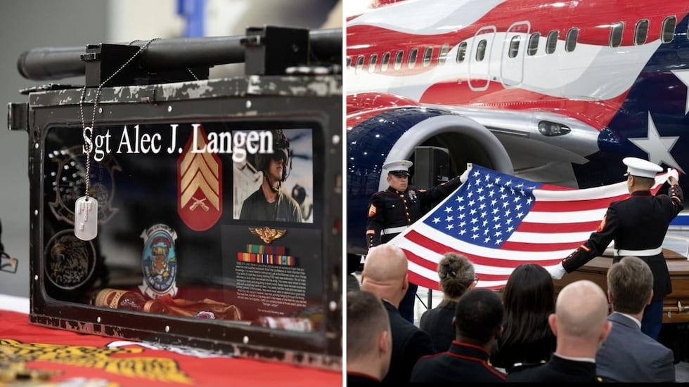 Southwest Airlines hosted a funeral at Phoenix Sky Harbor for Sgt. Alec Langen.