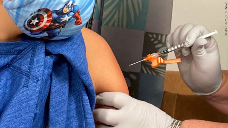 Child receiving vaccine