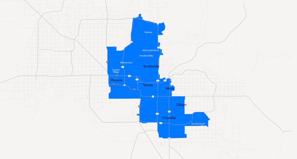 Total Ride Phoenix Waymo expands service by 55 square miles, adding Gilbert, Chandler ...