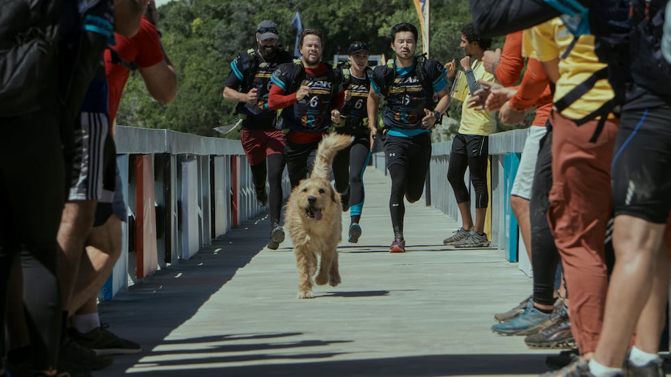 Ali Suliman as Chik, Mark Wahlberg as Michael, Nathalie Emmanuel as Olivia and Simu Liu as Leo...