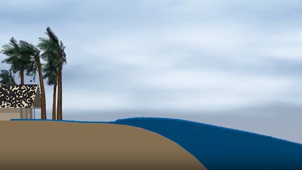 Steep Ocean Floor Storm Surge