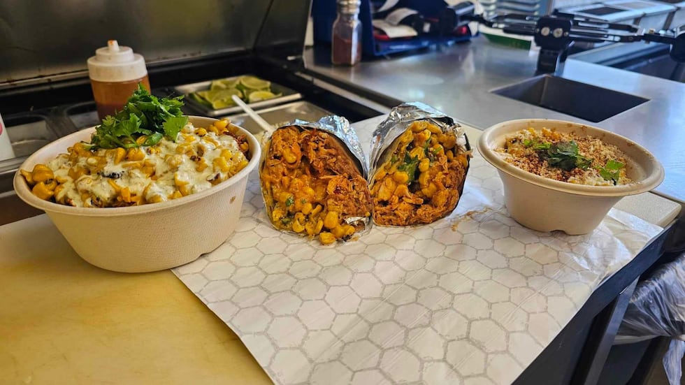 The Topo Loco, which has beans, a choice of chicken, pork or brisket, Fritos, hot sauce,...