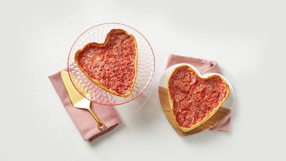 Lou Malnati is offering a heart-shaped deep-dish pizza on Valentine's Day.