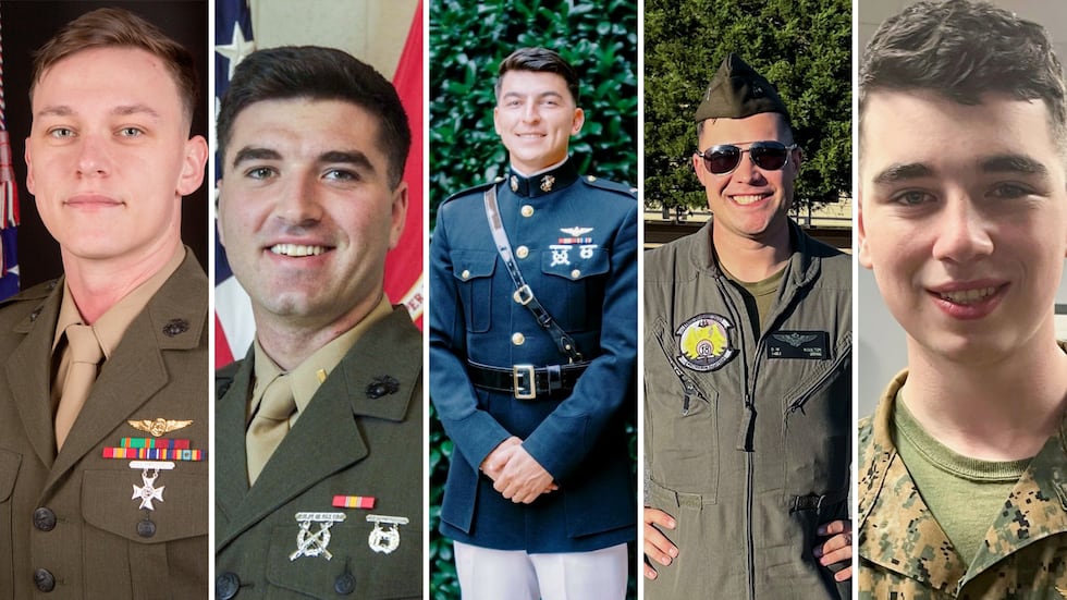 From left to right: Sgt. Alec Langen, Capt. Jack Casey, Capt. Miguel Nava, Capt. Benjamin...