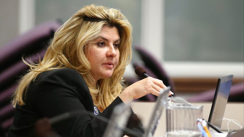 FILE -- Nevada Assemblywoman Michele Fiore, R-Las Vegas, works in committee during the final...