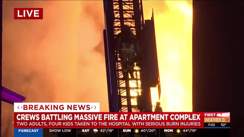 Six people, including four children, were rushed to the hospital after a massive fire engulfed...