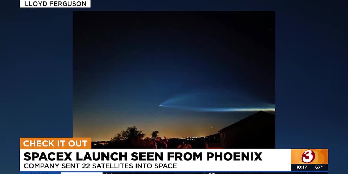 SpaceX satellite launch from California seen in Phoenix
