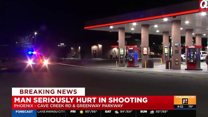 A man is fighting for his life after being shot at a gas station in north Phoenix Thursday night.