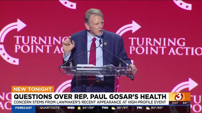 A recent appearance by GOP Rep. Paul Gosar is raising fresh questions online from Democrats.