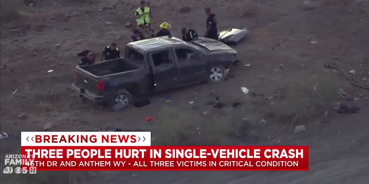 Three People Critically Injured in North Phoenix Single-Car Crash