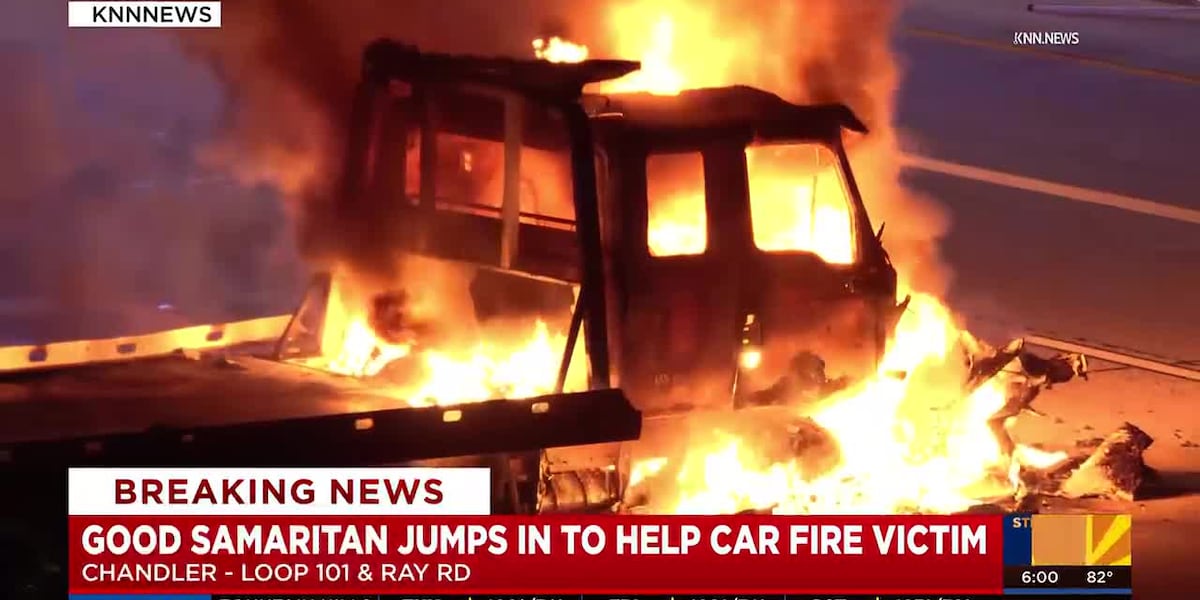 Good Samaritan jumps in to help car fire victim in Chandler