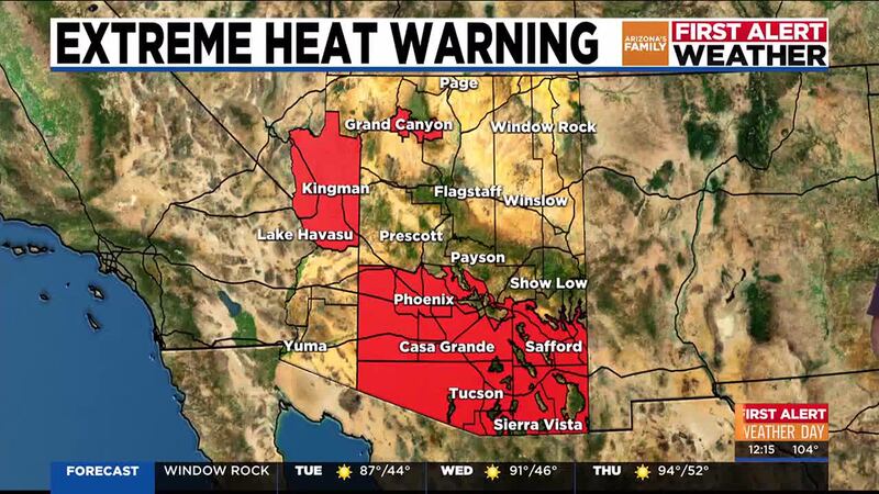 Phoenix breaks record high again, dangerous heat extends into Tuesday