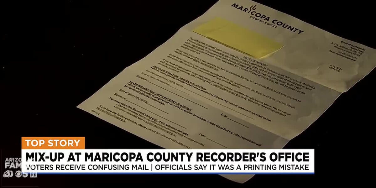 Maricopa County Recorder Partly Admits Staff Error in 83,000 Voter Letters