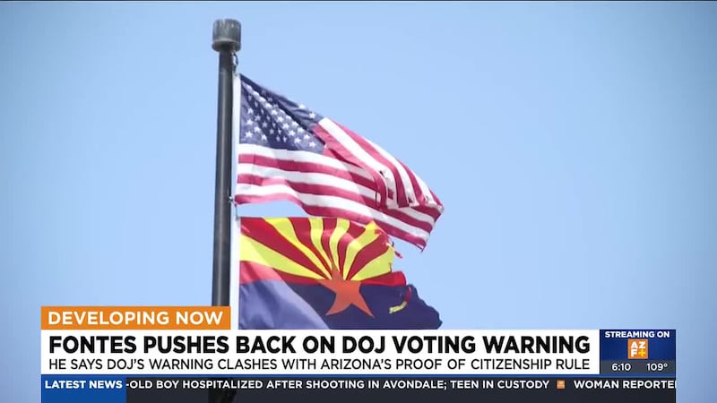 Secretary of State Adrian Fontes called the Department of Justice's threats "insulting" and...