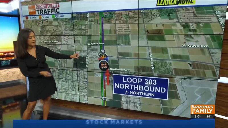 All traffic is being diverted to exit the freeway at Northern Avenue.