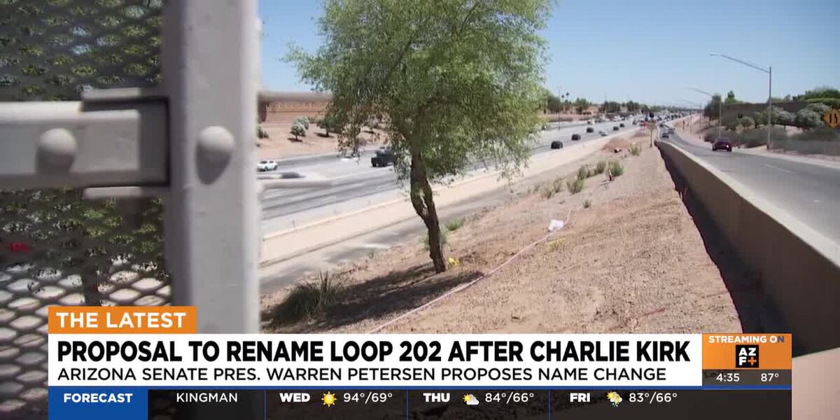 Loop 202az Sign Arizona senator to propose renaming Loop 202 after Charlie Kirk