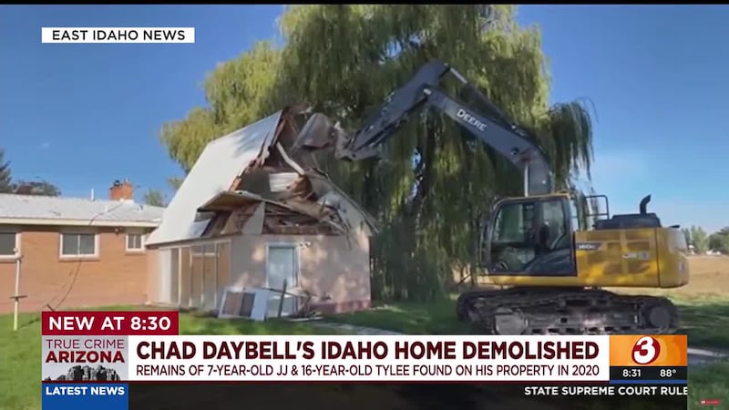 Convicted killer Chad Daybell's former Idaho home was demolished on Friday. It was on that...