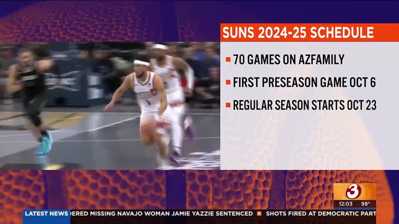 AZFamily will carry all five preseason contests and 70 regular-season Phoenix Suns games...