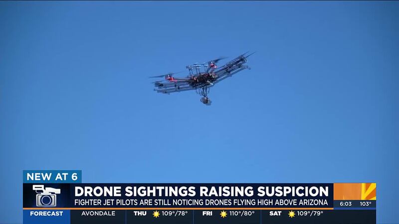 Fighter jet pilots are noticing an unusual number of drones flying high above Arizona.