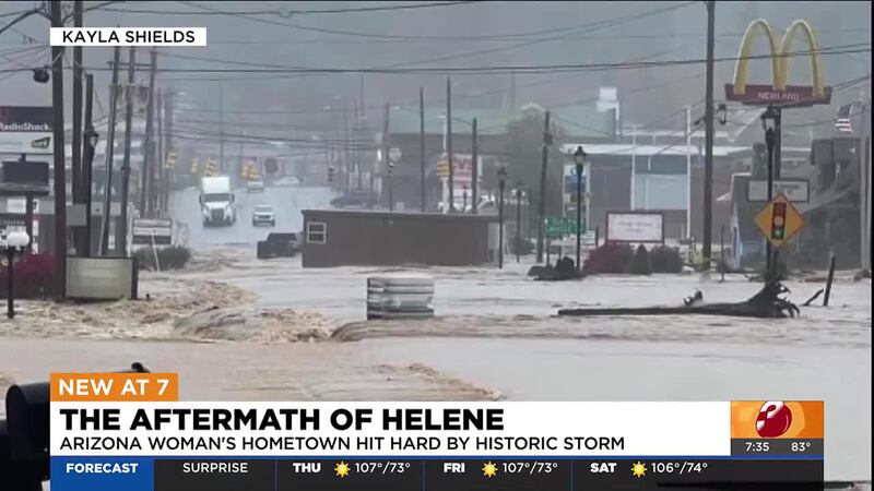 A Phoenix woman has been communicating with her family in North Carolina who were hit hard by...