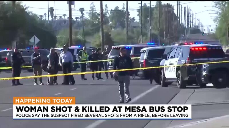 Witnesses say a man with a rifle approached a Mesa bus stop on Tuesday morning and shot her to...