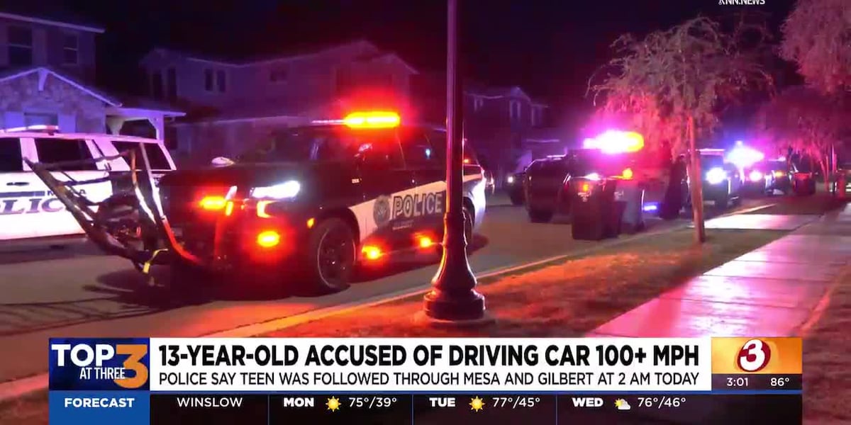 13-Year-Old Arrested After 100-Mph Joyride Across Gilbert Mesa