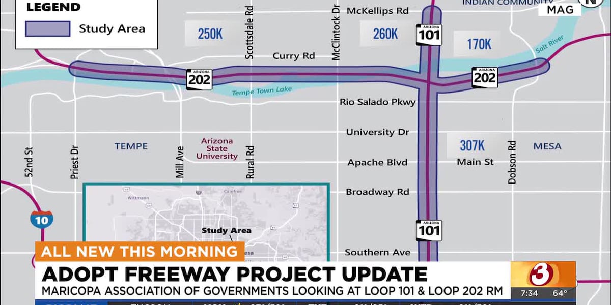 Phoenix Loop Map Traffic study seeks input on Phoenix-area's loops 101, 202