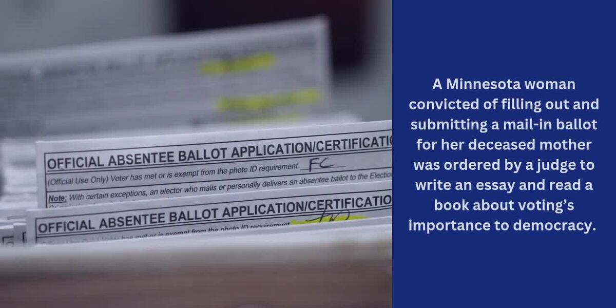 Minnesota Woman Convicted for Casting Dead Mother's Ballot Faces Probation, Fines