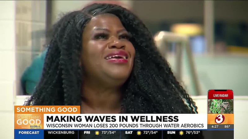 Nikki Ambrose now leads YMCA water aerobics after losing more than 200 pounds. Something Good...