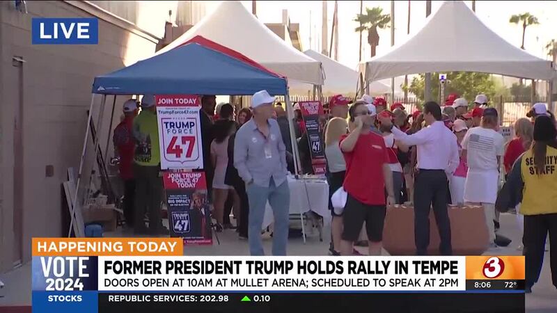 The GOP presidential candidate will speak at Mullett Arena on the Arizona State University...