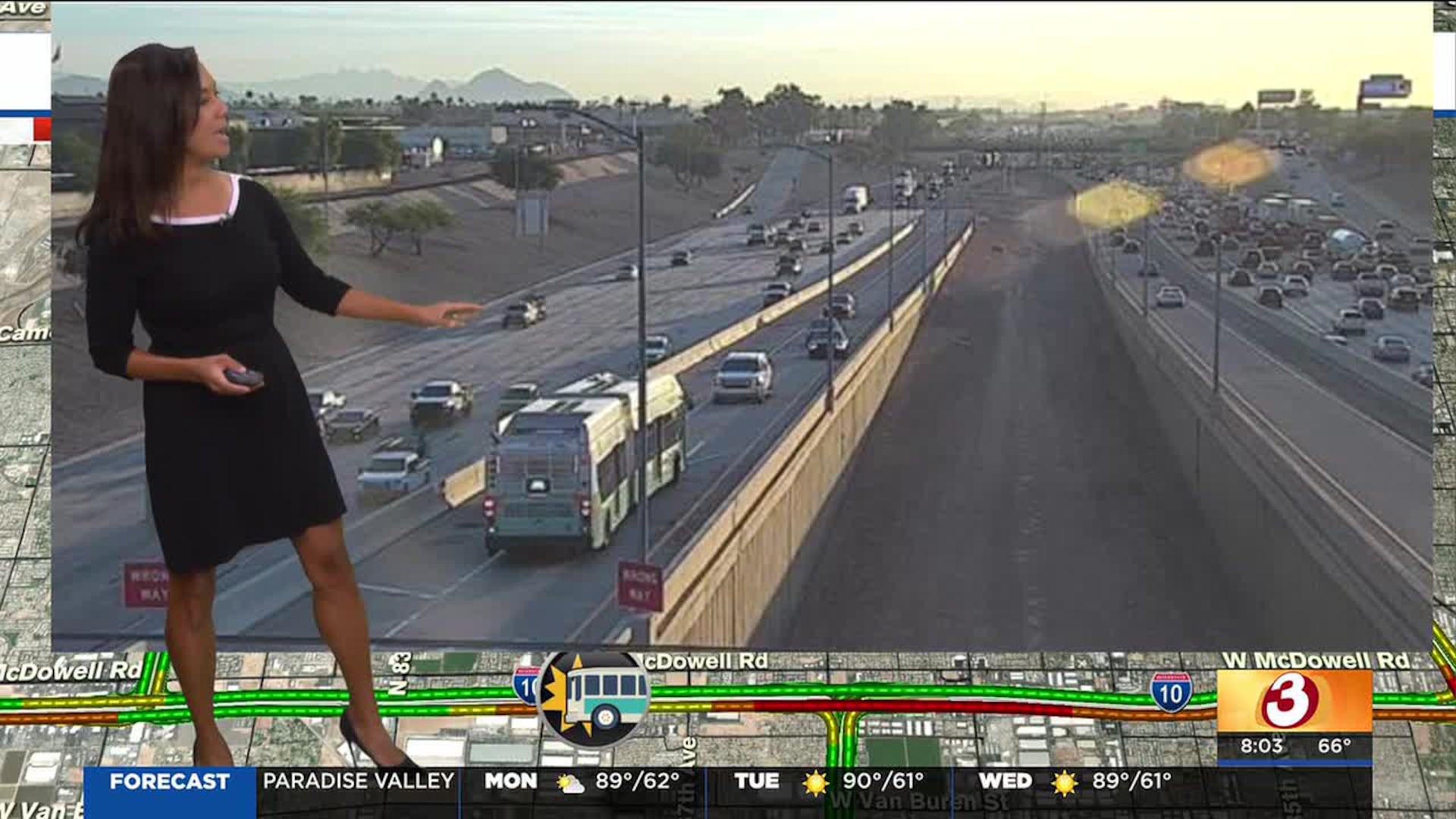 Troopers Guide Misrouted Bus to Safety on I10 in Phoenix