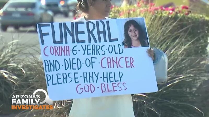 The messages on their signs tug at the heart. A child died from cancer, and they're asking for...